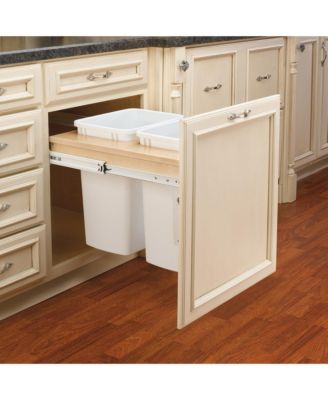 Double Pullout Top Mount Trash Can 35 qt., White, 4WCTM-21DM2