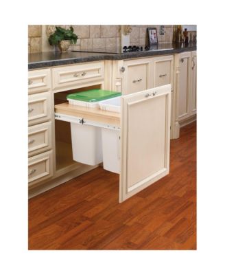 Double Pullout Top Mount Trash Can 35 qt., White, 4WCTM-21DM2