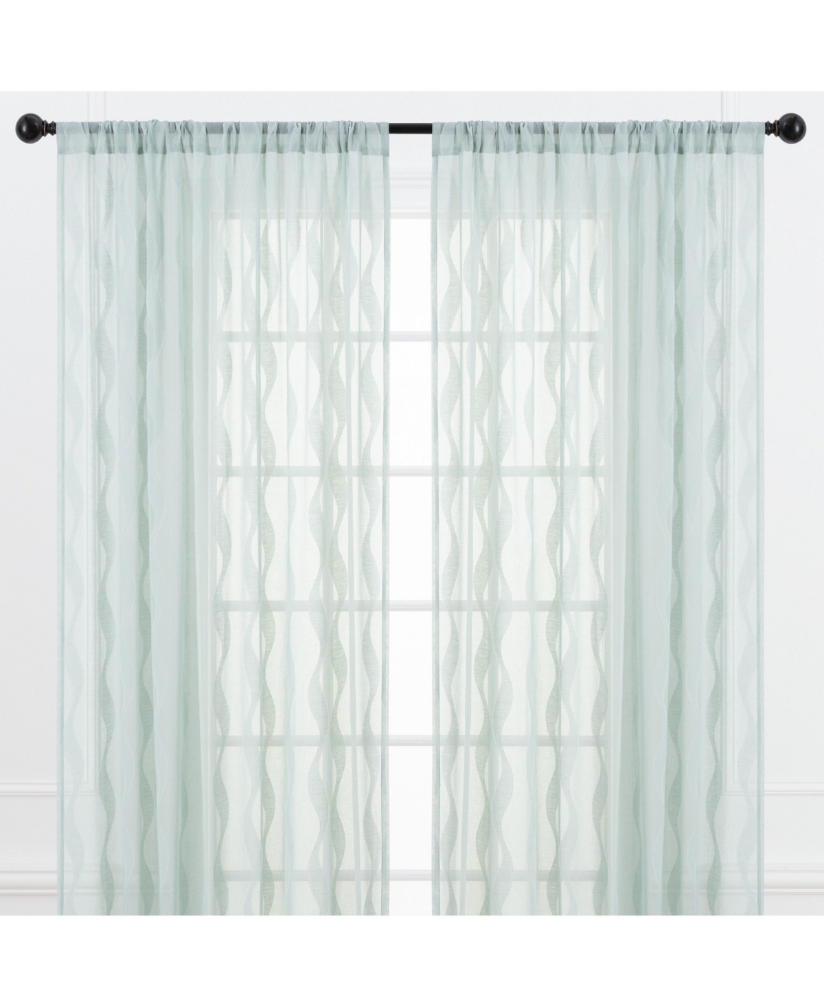 Premium Quatrefoil Voile Sheer Curtains - 2-Panel Light Filtering Curtains for Living Room, Bedroom, Kitchen - 52" x 108" - Sage - Quatrefoil
