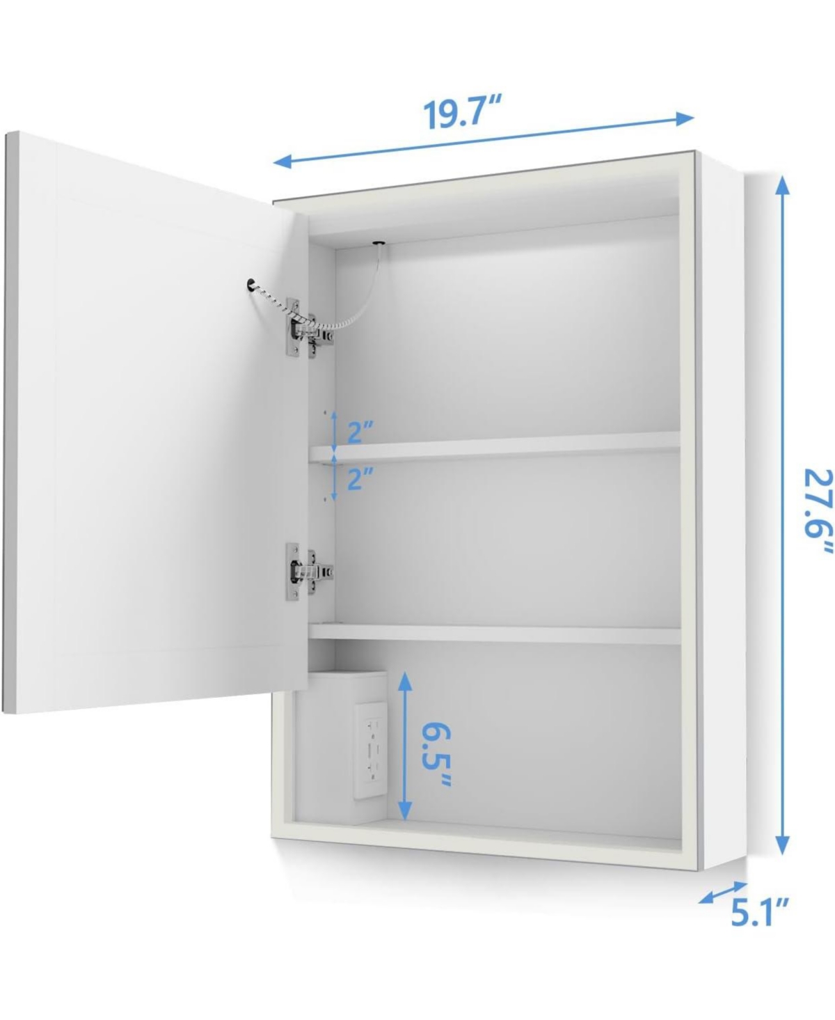 Lalahoo Bathroom Medicine Cabinet with 3-Color Mode Led Lights 28 x Recessed Medicine Cabinet or Surface Mount Medicine Cabinet with Socket Us