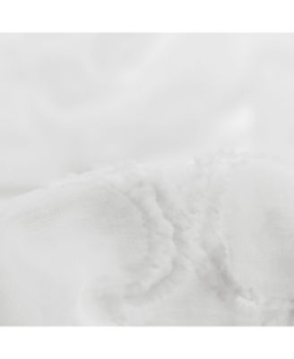 Premium 2-Panel Moroccan Embroidered Design Textured Sheer Curtain Panels - for Windows Living Room Bedroom Kitchen Office - Translucent Window Drapes for Home - 52 x 63 Inches Long - White