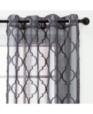 Premium 2-Panel Faux Linen Shimmer Textured Sheer Curtain Panels - for Windows Living Room Bedroom Office - Translucent Window Drapes for Home- 52 x 63 Inches Long - Taupe