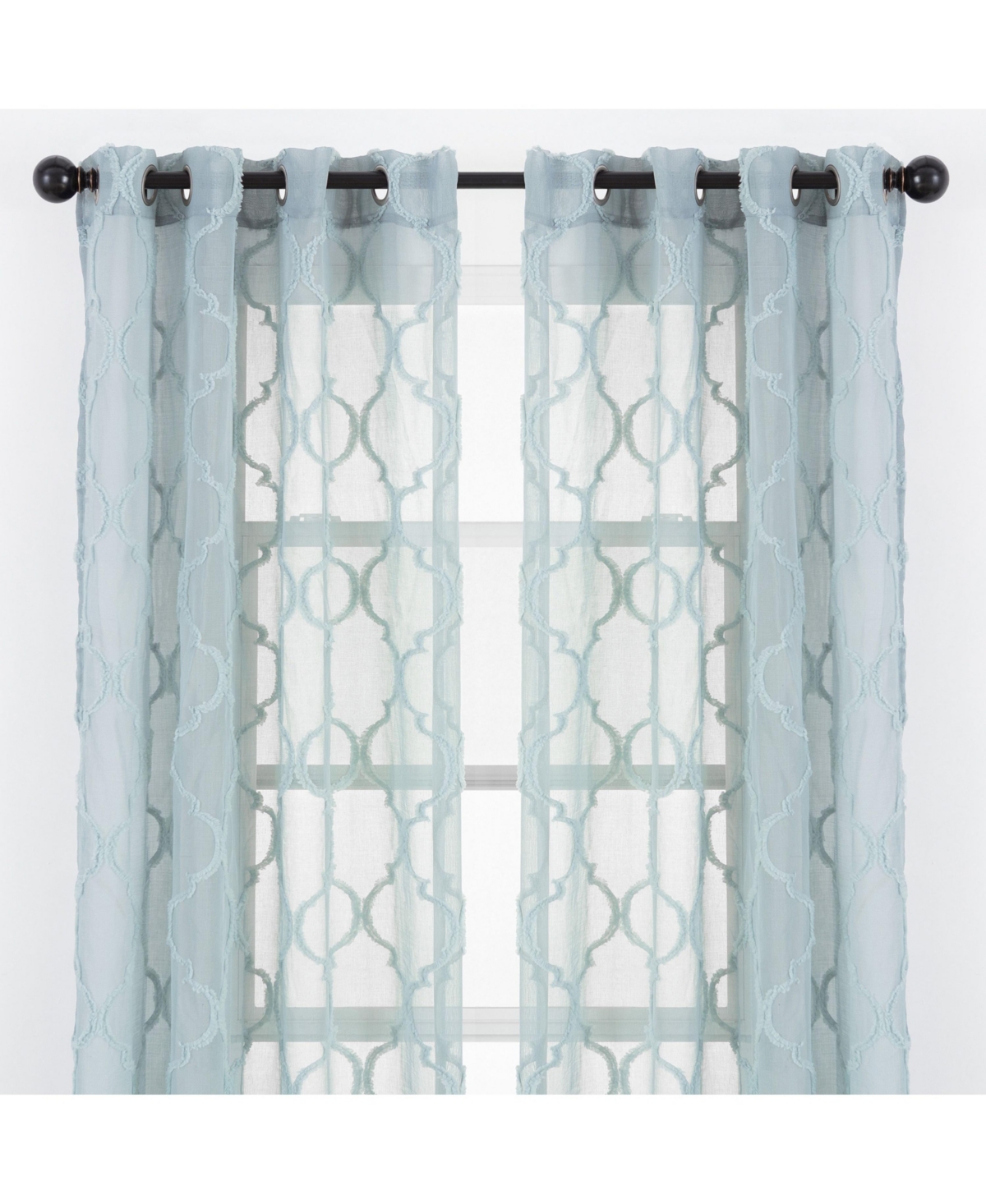 Premium 2-Panel Faux Linen Shimmer Textured Sheer Curtain Panels - for Windows Living Room Bedroom Office - Translucent Window Drapes for Hom