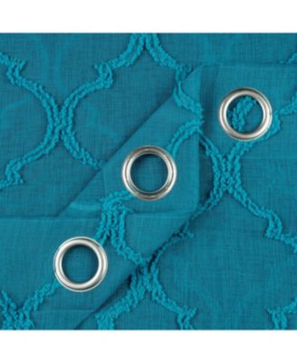 Premium 2-Panel Faux Linen Shimmer Textured Sheer Curtain Panels