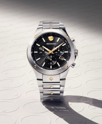 Men's SE Swiss Quartz Chrono Stainless Steel Two-Tone Yellow PVD Watch 42mm