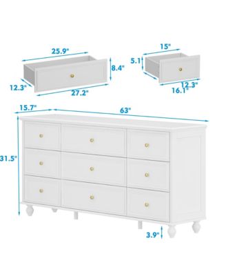 Modern 9-Drawer Wooden Chest of Drawers