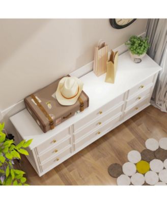 Modern 9-Drawer Wooden Chest of Drawers