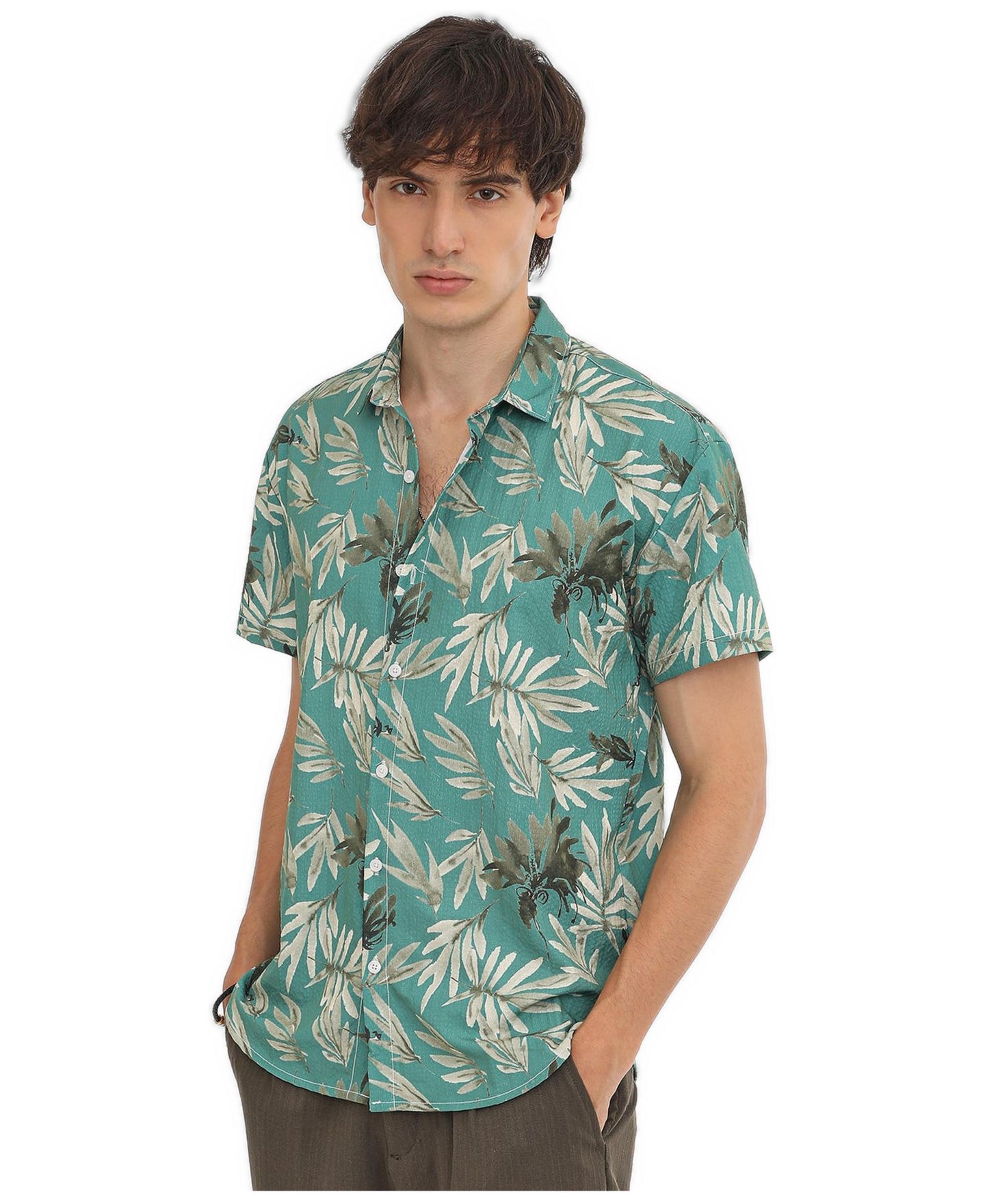 Мужская рубашка Cahoot Campus Sutra Sea Green Breezy Foliage, цвет: Зелёный — фото 1
