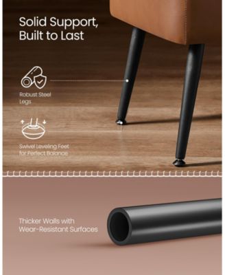 Mid-Century Modern Storage Ottoman Bench with Steel Legs, Black