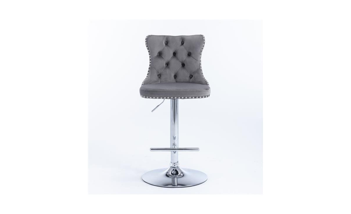 Slickblue Adjustable Swivel Velvet Barstools with 25-33 Inch Seat Height for Modern Home or Kitchen