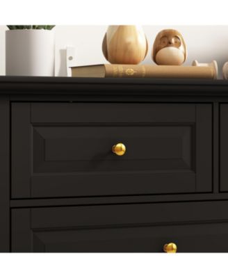 9-Drawer Gray Wood Dresser Bedroom Storage Cabinet Modern Style