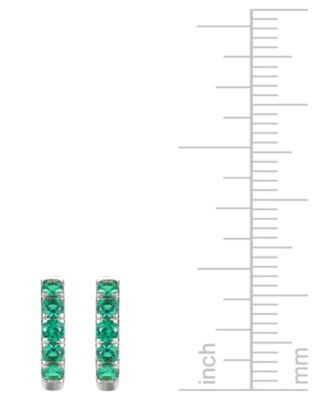 Lab Grown Ruby Five Stone Small Hoop Earrings (5/8 ct. t.w.) in 10k Gold, 0.5" (Also available in Citrine, Blue Topaz, Amethyst, Peridot, Sapphire, Emerald, White Sapphire, Garnet, and Aquamarine)