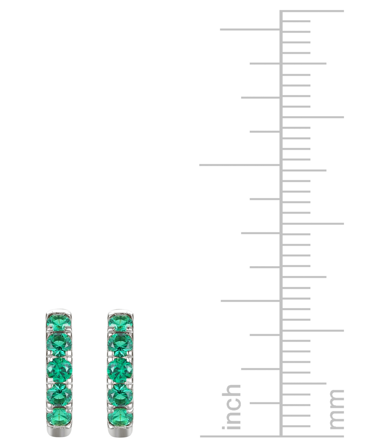 Macy's Lab Grown Ruby Five Stone Small Hoop Earrings (5/8 Ct. T.w.) In 10k Gold, 0.5" (also Available In Ci In Emerald