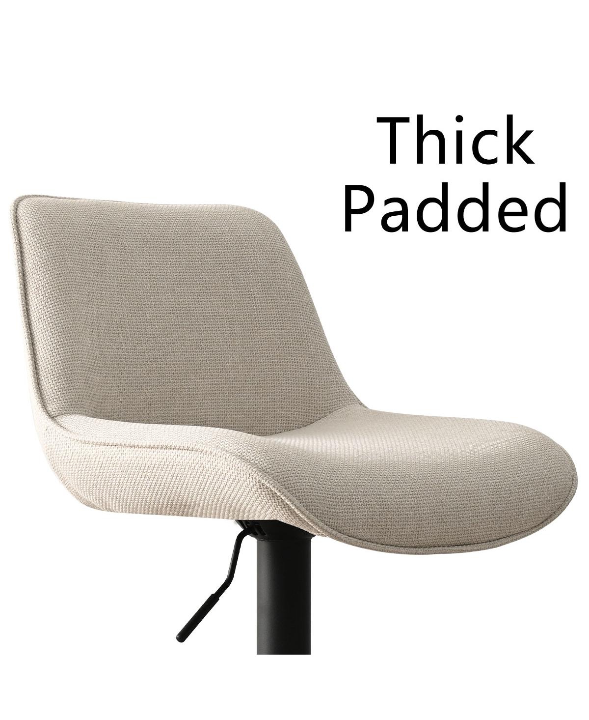 Maison Boucle Set of 2 Fabric Adjustable Bar Stools,360 Swivel Counter Stool with Layered Footrest-Maison Boucle -fabric