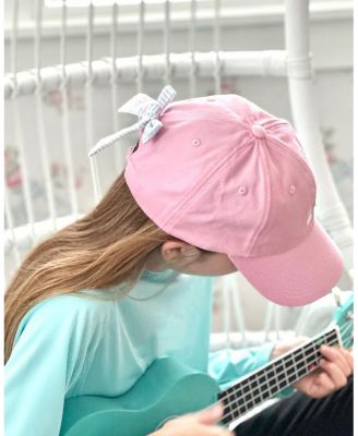 Girls Girls  Rainbow Sparkle Bow Baseball Hat in Pink