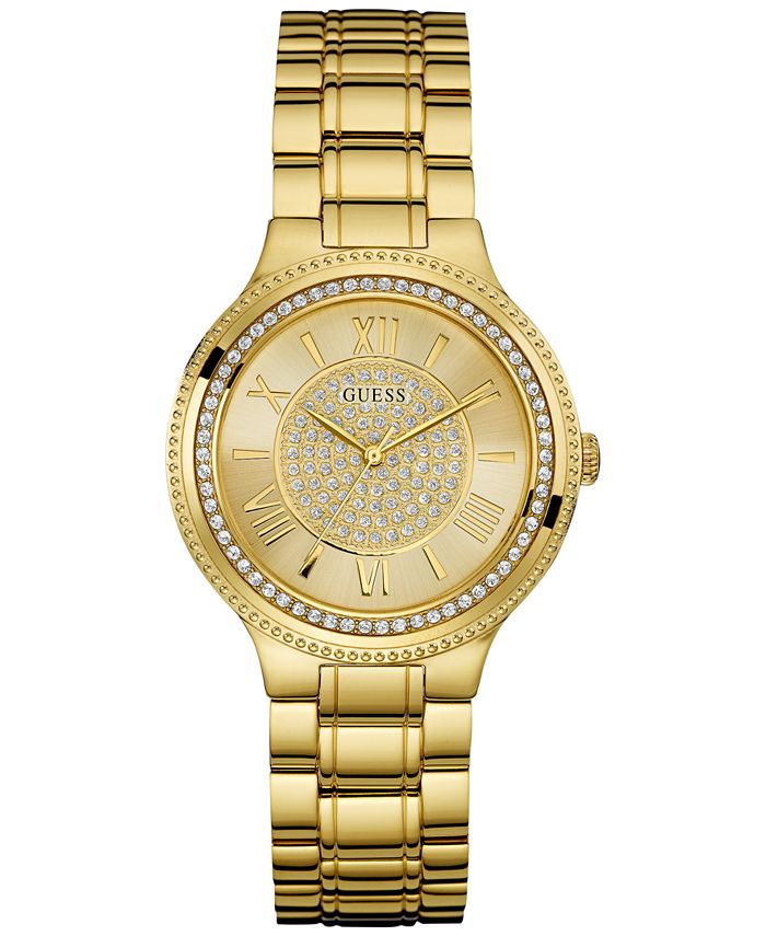 GUESS Women's Gold-Tone Steel Bracelet Watch 37mm U0637L2 - Macy's