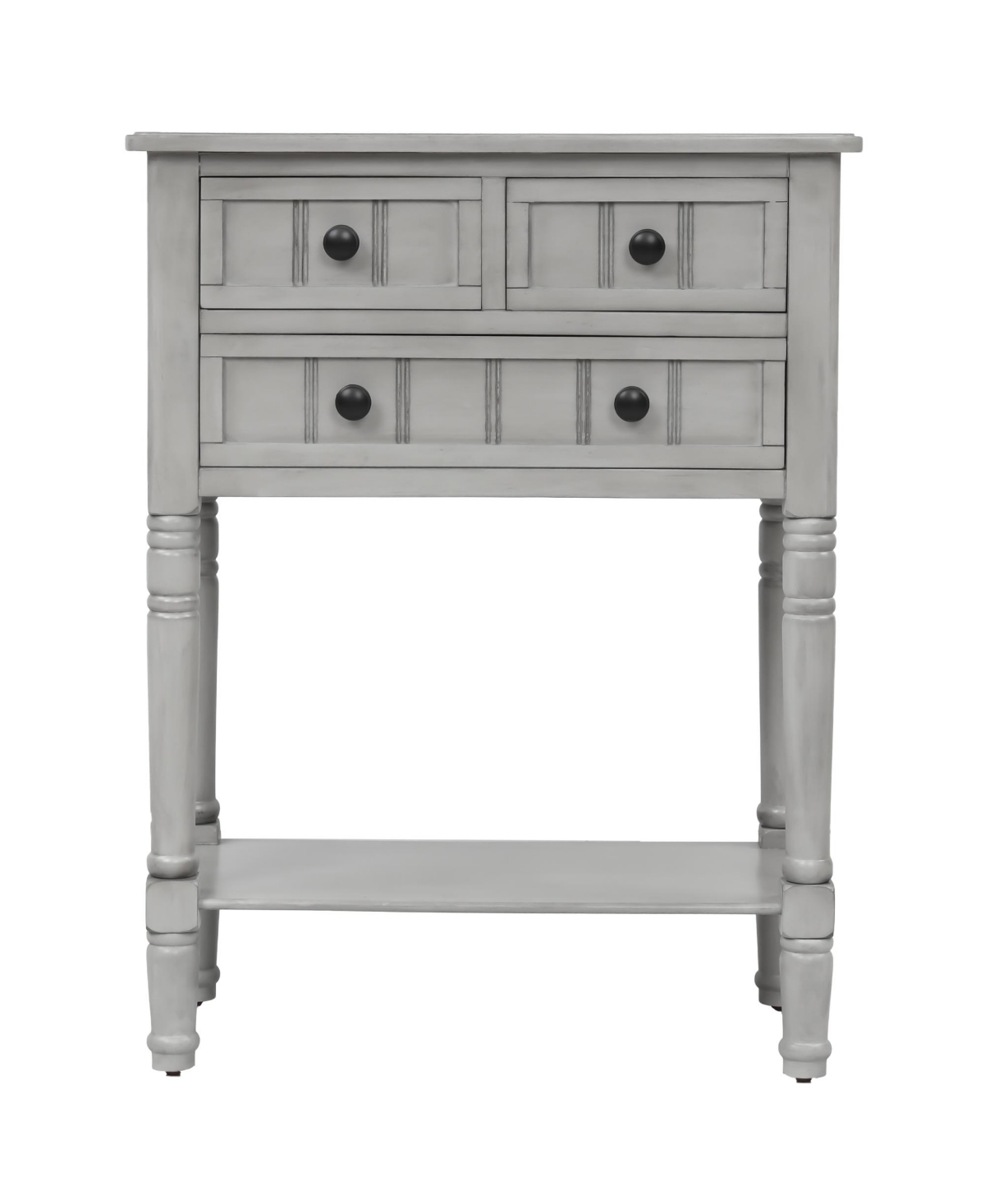 Slickblue Narrow Console Table, Slim Sofa Table with Three Storage Drawers and Bottom Shelf for Living Room, Easy Assembly