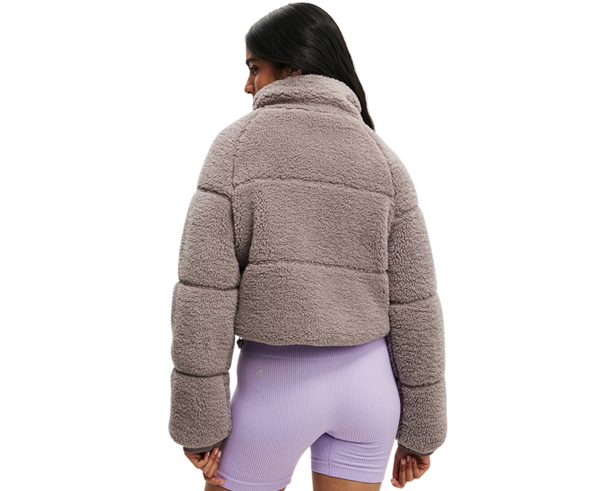 Cotton On Women's The Mother Puffer Cropped Sherpa Jacket