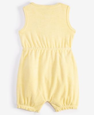Baby Girls Terry Cloth Embroidered Butterfly Sunsuit, Created for Macy's 
