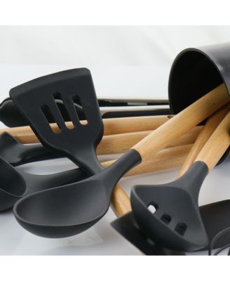 Collection Silicone and Wood Cooking Utensils, Set of 12