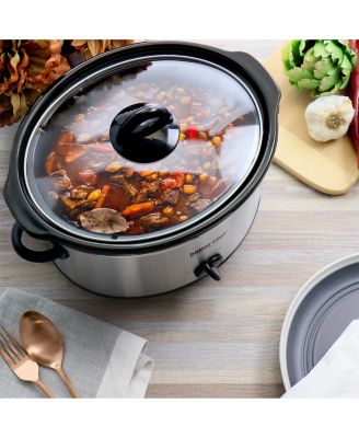 4 Quart Oval Slow Cooker with Removable Stoneware Crock