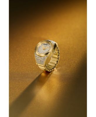 Women's Watch Ring Three-Hand Gold-Tone Stainless Steel Watch, 15mm