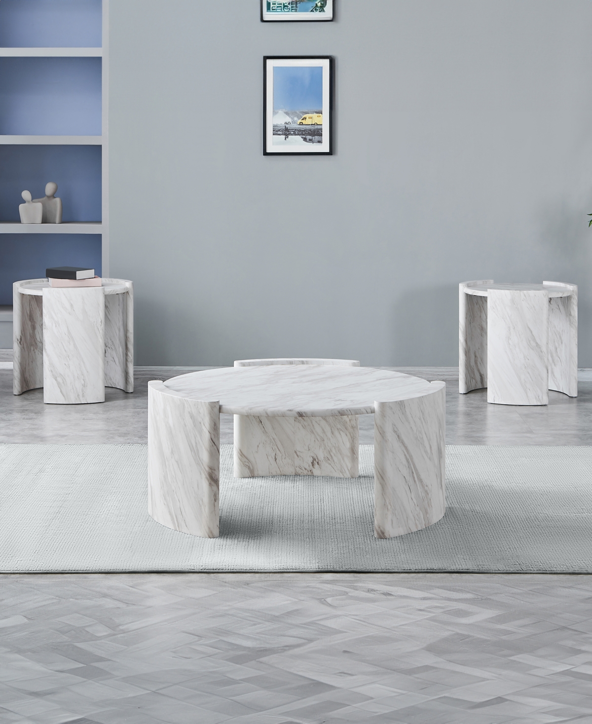 Macy's Merino 42" Cocktail Table In Light Grey