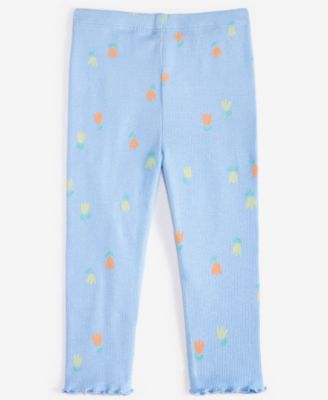 First Impressions - Baby Girls Rib Tulip Twirl Printed Leggings