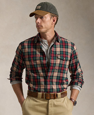 Polo Ralph Lauren Men's Classic-Fit Plaid Brushed Oxford Polo Ralph Lauren Men's Classic-Fit Plaid Brushed Oxford
