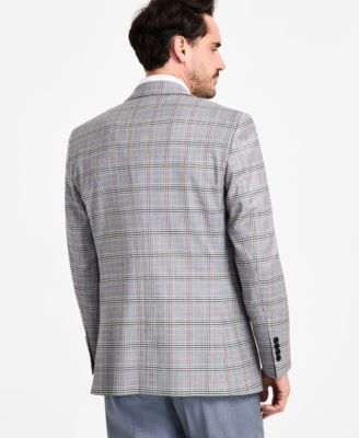 Men's Plaid Wool-Blend Stretch Regular-Fit Sports Coat