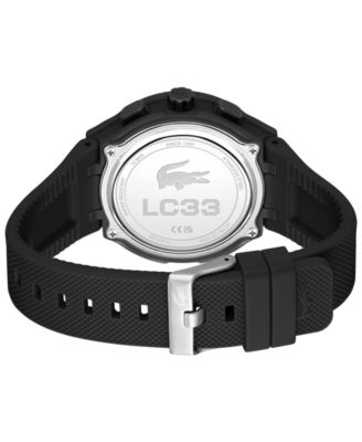 Men's LC33 Black Silicone Strap Watch 45mm