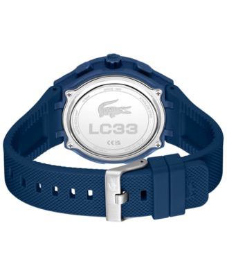 Men's LC33 Blue Silicone Strap Watch 45mm