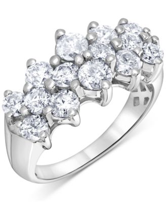 Macy's - Diamond Horizontal Cluster Ring (2 ct. t.w.) in 14k White Gold