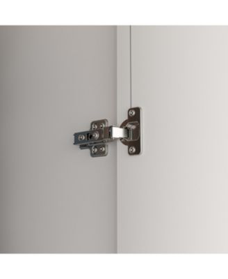 White 2-Doors Armoire Wardrobe with Hanging Rod and Storage Shelves