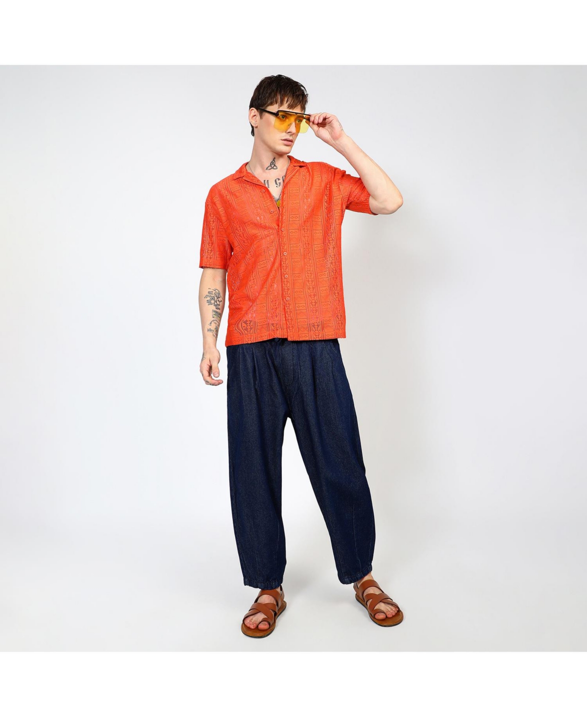 Campus Sutra Men's Oceanic Oversized Shirt