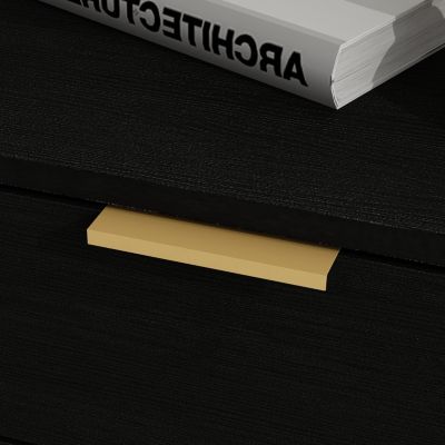 Bedside table with 2 Drawers, Nightstand with Metal Feet