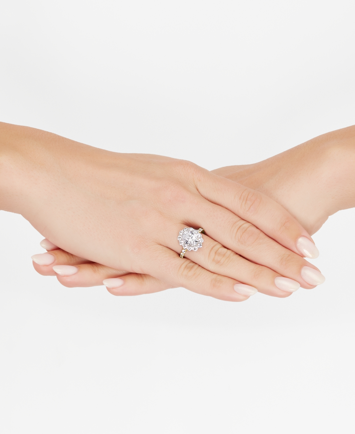Grown With Love Igi Certified Lab Grown Diamond Oval Halo Engagement Ring (3-1/2 Ct. T.w.) In 14k Gold In Yellow Gold