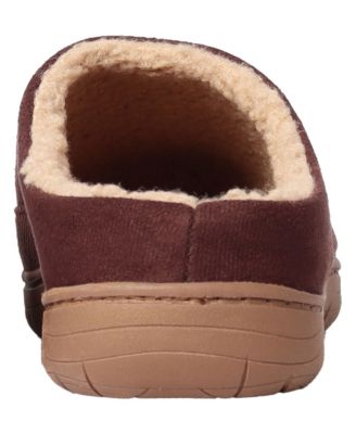 Vintage Men's Microsuede Corduroy Clog with Faux Shearling Lining and Indoor-Outdoor Sole Shoe