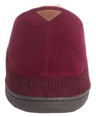 Vintage Men's Microsuede Corduroy Clog with Faux Shearling Lining and Indoor-Outdoor Sole Shoe