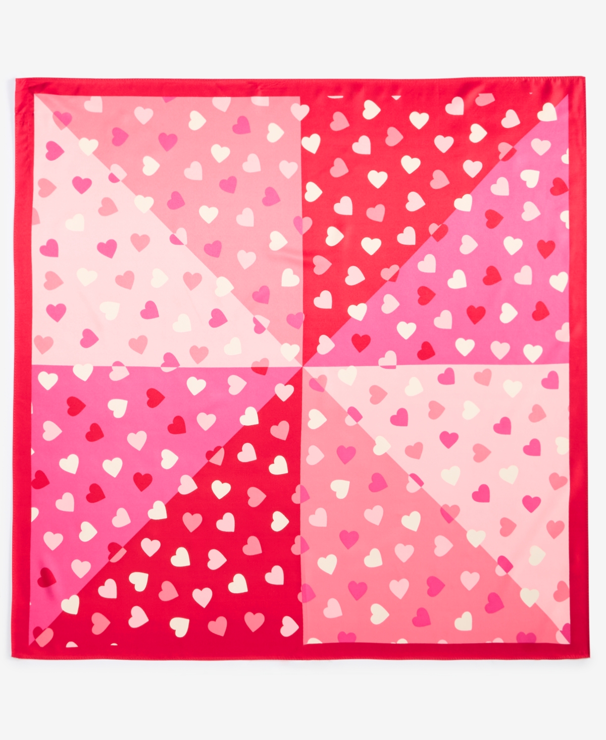 Colorblock Hearts Square Scarf, Exclusively at Macy's - Pink