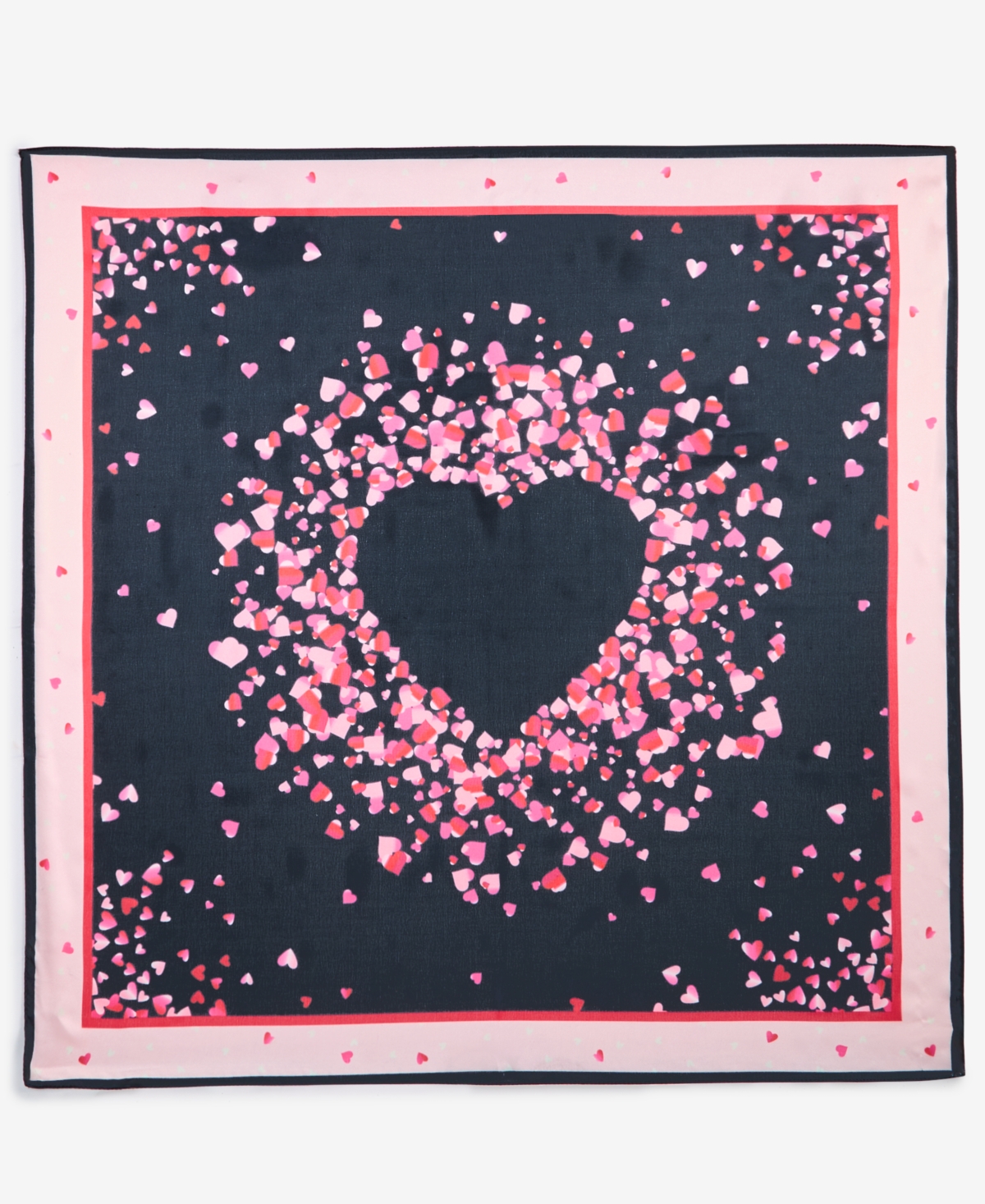 Petal Hearts Square Scarf, Exclusively at Macy's - Black Multi