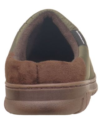 Men's Nylon Puffer Clog with Microplush Lining Indoor-Outdoor Sole Slipper