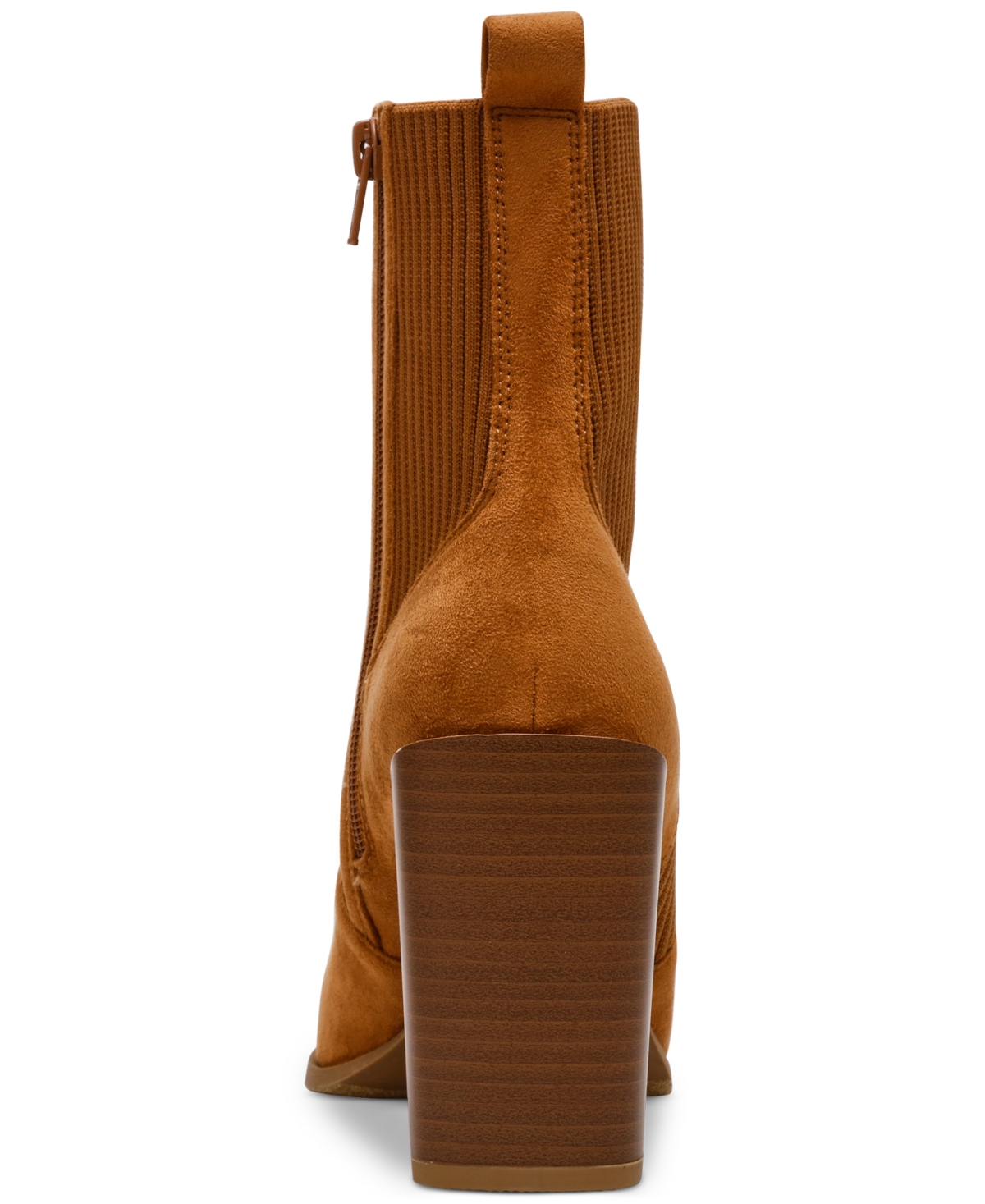 Wild Pair Trinityy Pointed-toe Pull-on Knit Dress Booties, Created For Macy's In Cognac Micro