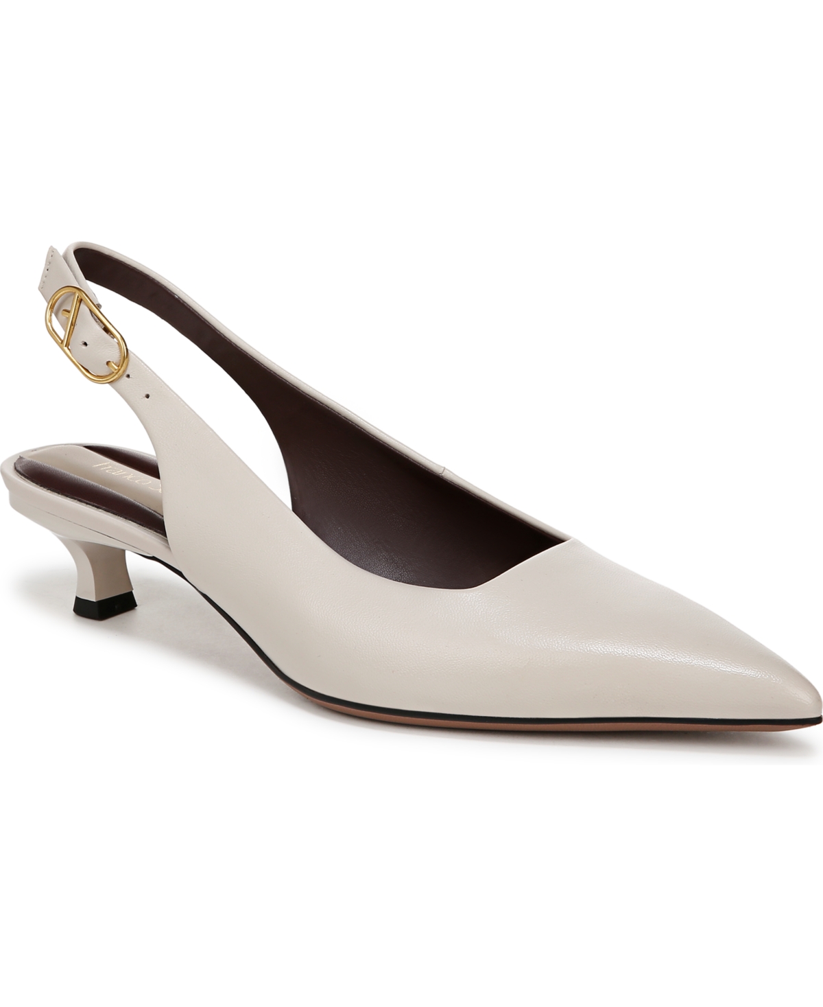 Franco Sarto Women's Marlow Pointed Toe Slingback Kitten Heel Pumps In White