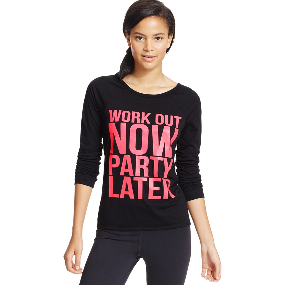 Material Girl Juniors Work Out Graphic T Back Top, Only at