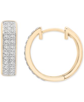 Macy's - Diamond Double Row Huggie Hoop Earrings (1/2 ct. t.w.)