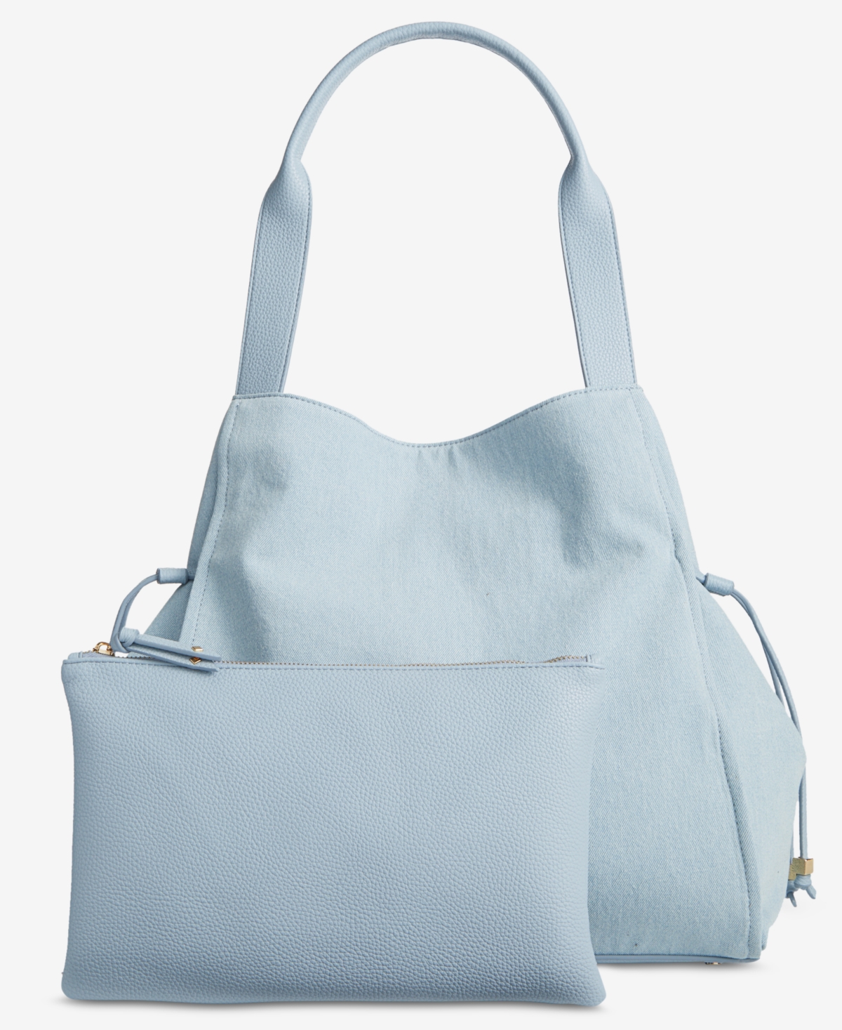 ON 34TH JYLL MEDIUM DENIM SHOULDER BAG WITH POUCH, CREATED FOR MACY'S 