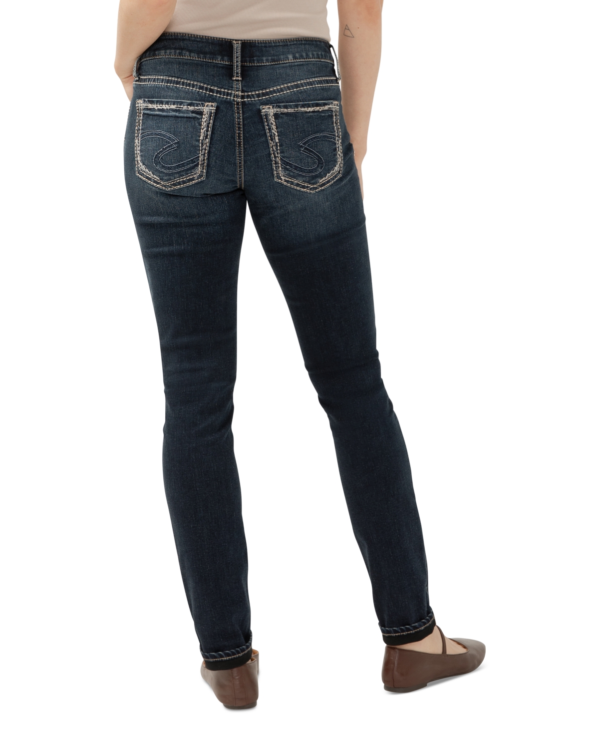 Silver Jeans Co. Women's Girlfriend Mid Rise Skinny-Leg Jeans