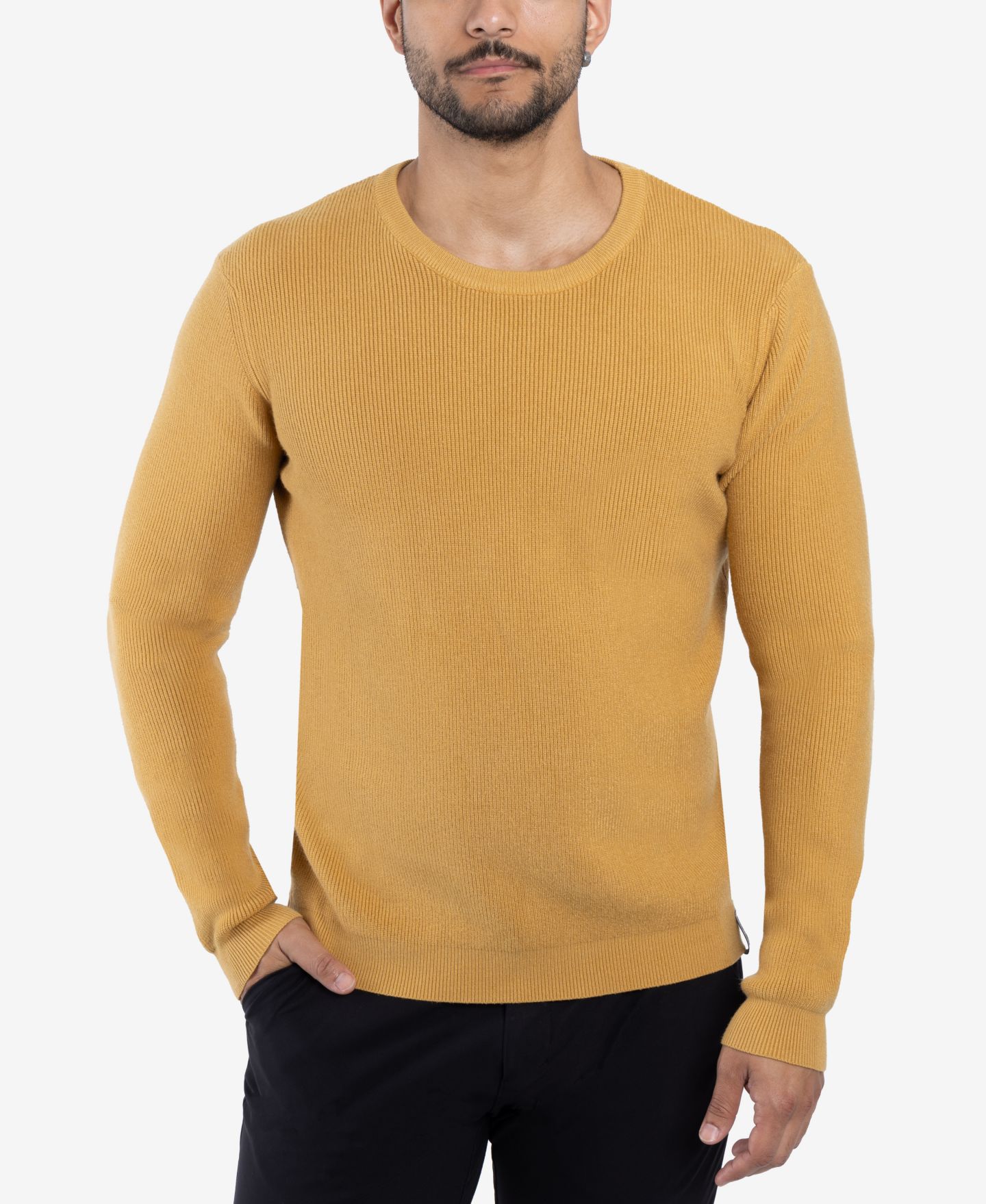 Мужской свитер SPRING + MERCER Ribbed Crew Neck, цвет: Медный — фото 1