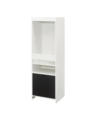 Anne 2-Shelf Kids Bookshelf Bookcase with Drawer, Toy Storage Playroom Organizer, White